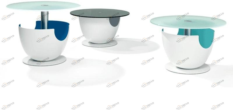 Ronald Schmitt Круглый стеклянный журнальный столик с регулируемой высотой sun-id-1514192