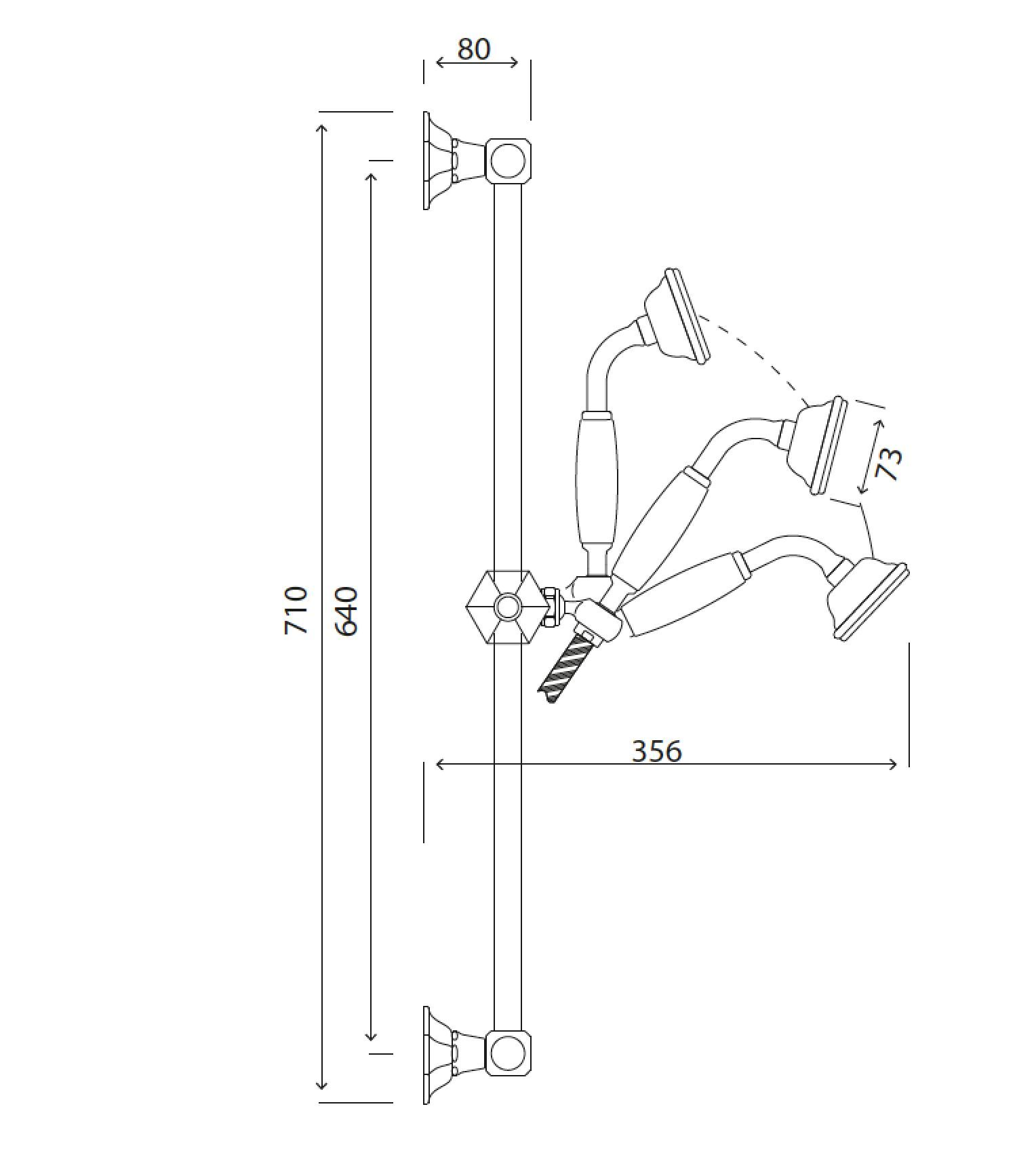 Подъемный стержень с ручным душем с гибким Park Avenue Белый ARCH-00009946 - Вид №2