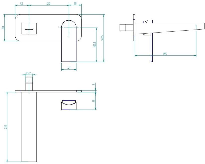 ZAZZERI Смеситель для умывальника настенный 100 sun-id-1443751 - Вид №4