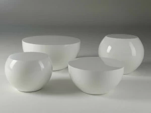 Meridiani Низкий круглый журнальный столик из полиуретана