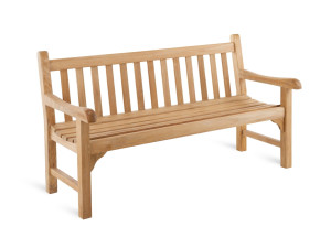 Садовая скамейка из тикового дерева с подлокотниками