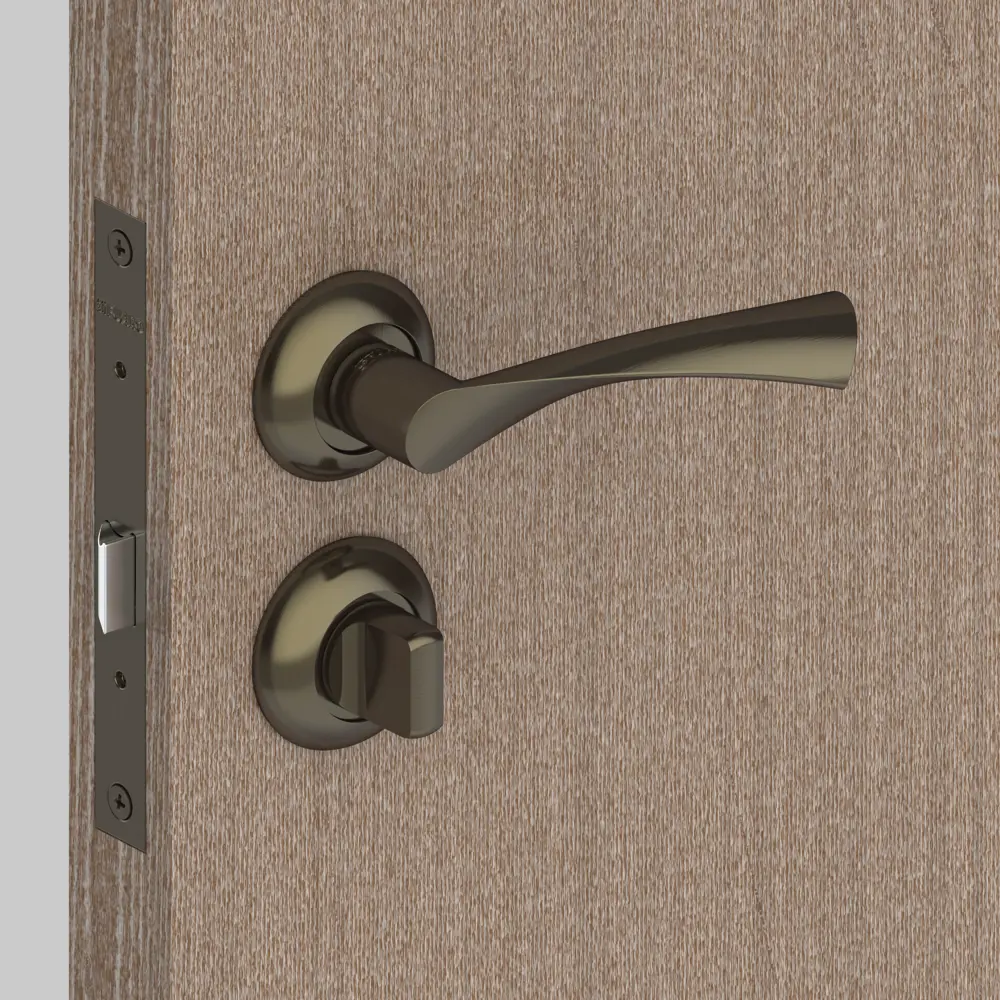 Комплект дверных ручек с запиранием SET45/Z PRIMA RM/HD AB-6 цвет бронза FUARO STLM-2030421 - Вид №6