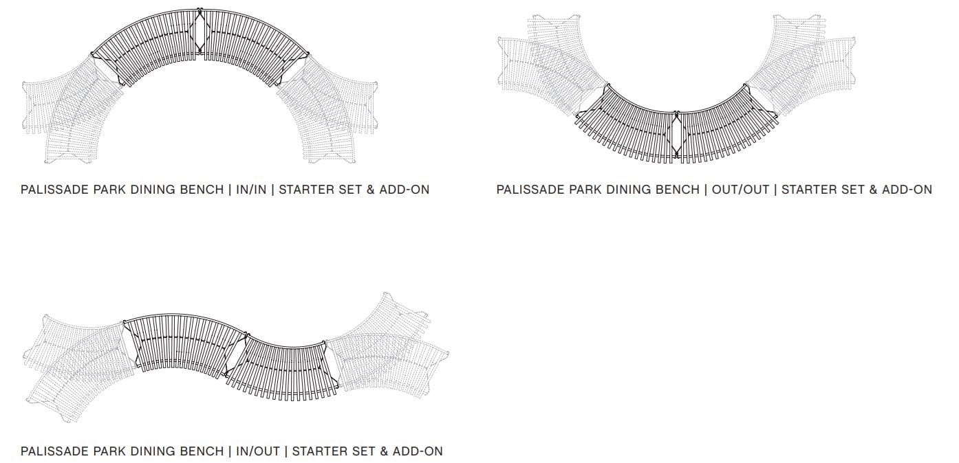 Стальная садовая скамейка с порошковым покрытием со спинкой Hay Палисад ARCH-00074175 - Вид №83
