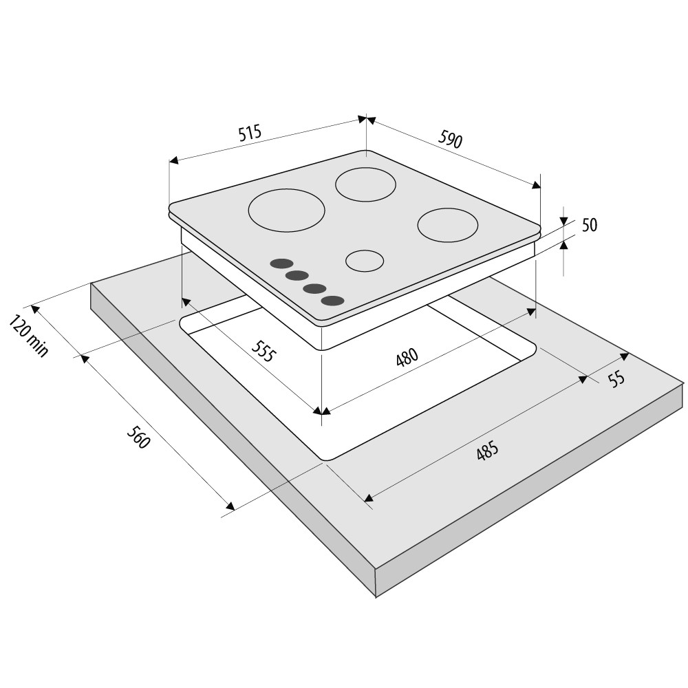 5351012 Газовая варочная поверхность KRONA ARDENTE 60 IV KRONA1 STDN-0100869 - Вид №7
