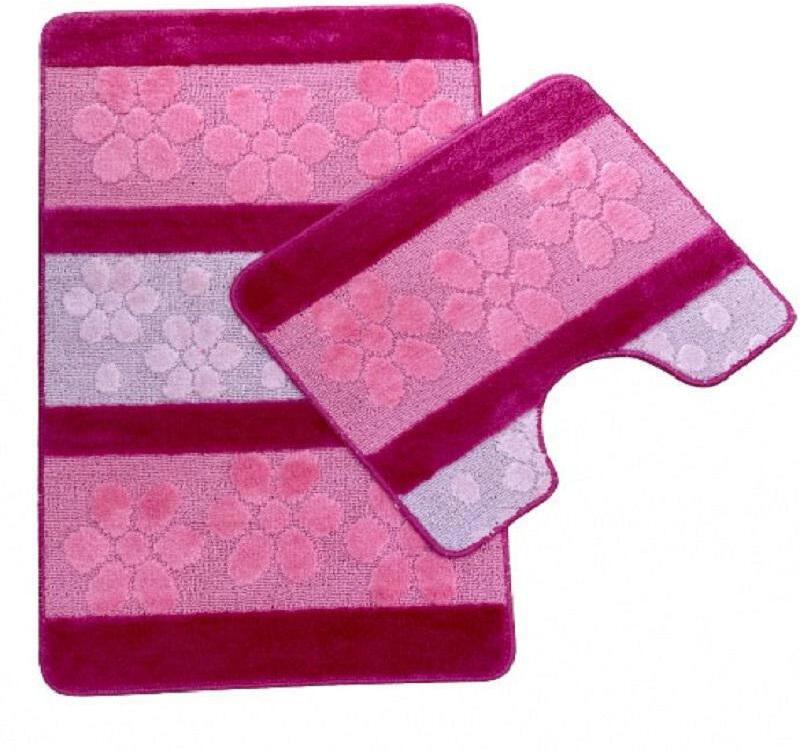 90434558 Коврик для ванной комнаты H_PINK 100х60см цвет розовый STLM-0224569 ZALEL