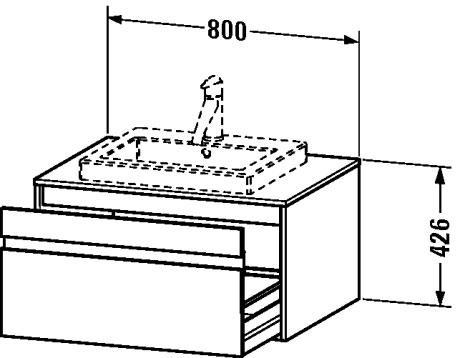 KT679405353 Ketho Тумбочка подвесная Каштан темный, декор Duravit - Вид №1