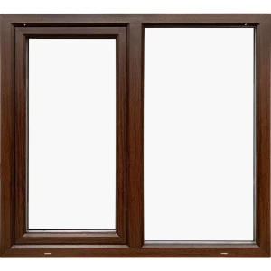 Окно пластиковое ПВХ Deceuninck двустворчатое 1270x1000 мм (ВxШ) однокамерный стеклопакет белый/темный дуб