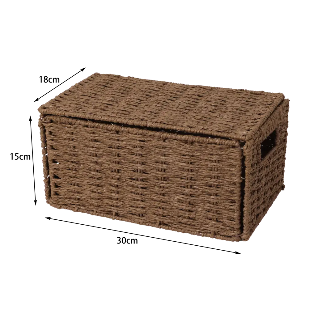 Корзина с крышкой Konsensa 18x15x30 см бумага цвет коричневый 89439447 STLM-2079603 