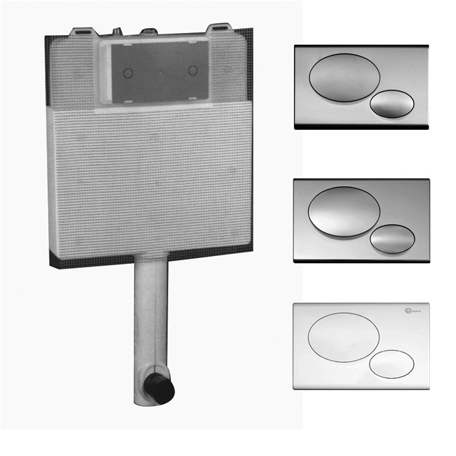 ACS90 Скрытый бачок для приставного унитаза в комплекте с клавишей смыва GSG CERAMIC Accessori