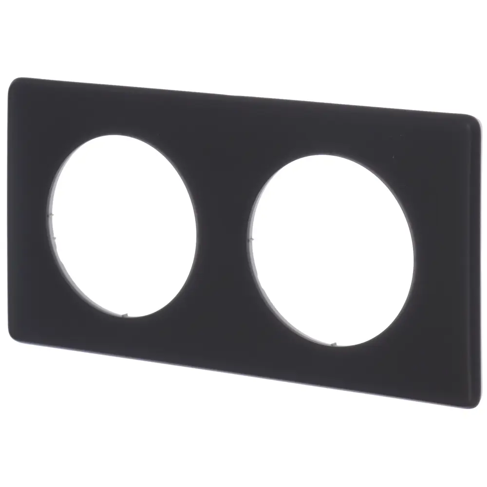 Рамка для розеток и выключателей Legrand Celiane 2 поста, цвет перкаль чёрный STLM-2033265 - Вид №1