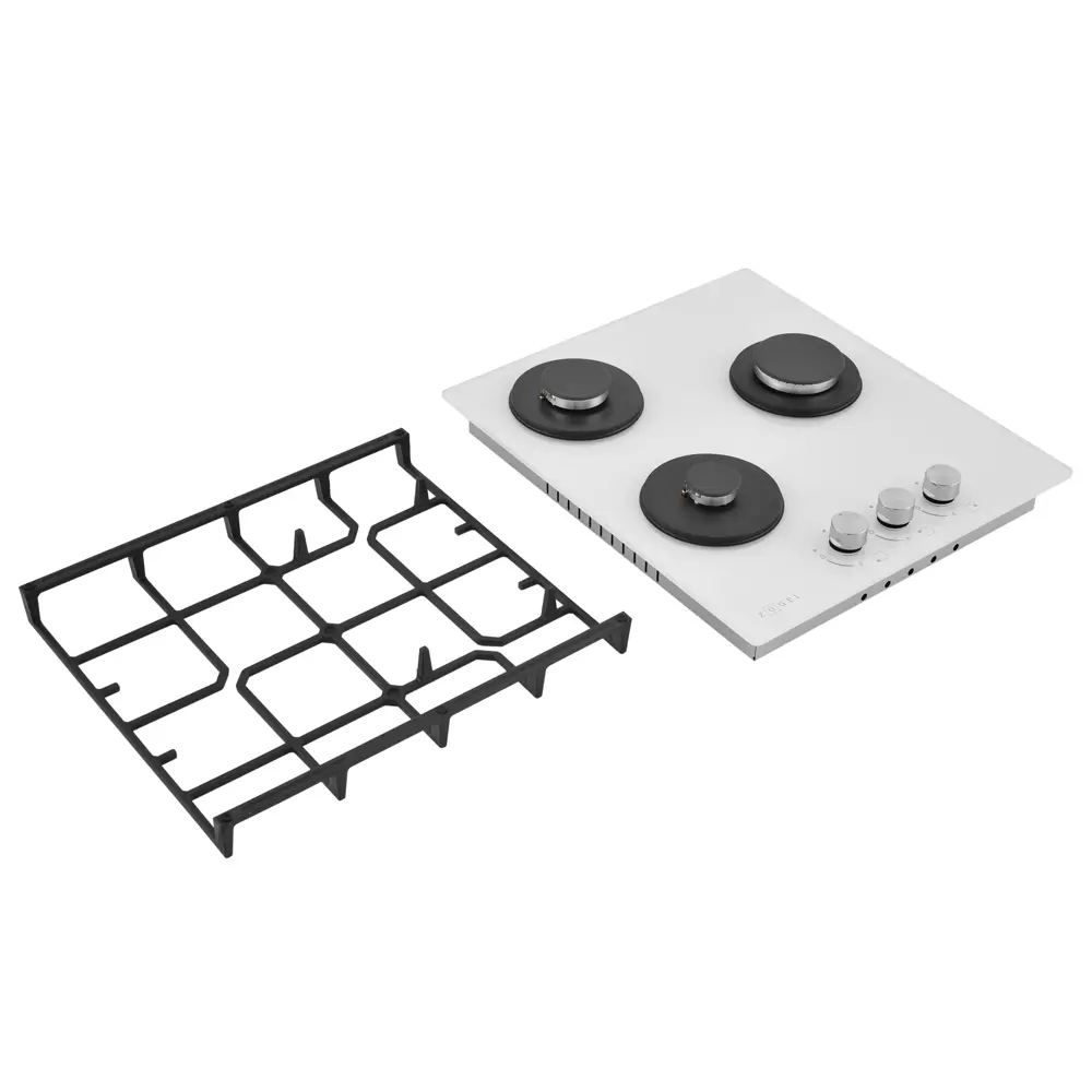 Газовая варочная панель Zugel ZGH453W 45 см 3 конфорки цвет белый STLM-2000376 - Вид №4
