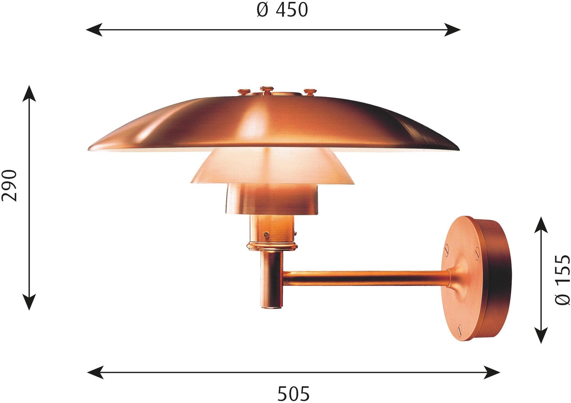 Louis Poulsen Настенный светильник для улицы из меди Ph sun-id-1380598 - Вид №36