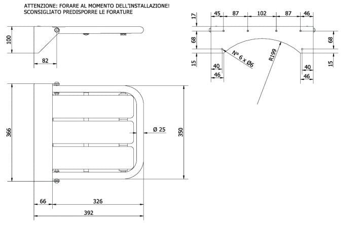 Складное сиденье для душа из нержавеющей стали Thermomat SPR-SF-A ARCH-00106705 - Вид №2