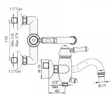 855620JJ00 Смеситель Bandini Antico Santreyd - Вид №3