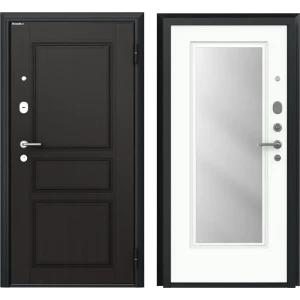 Дверь входная металлическая Премиум New 98x205 см правая белый с зеркалом