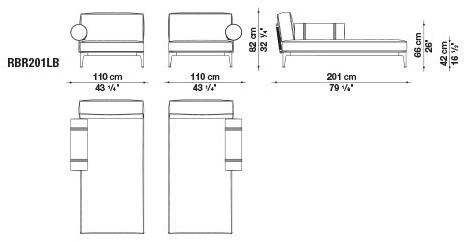B&B Italia Outdoor Садовый лежак из ткани Ribes sun-id-1476475 - Вид №22