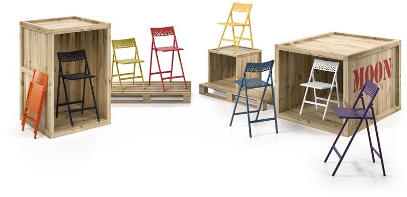 MOBLIBERICA Складной металлический стул Moon sun-id-1493913 - Вид №1