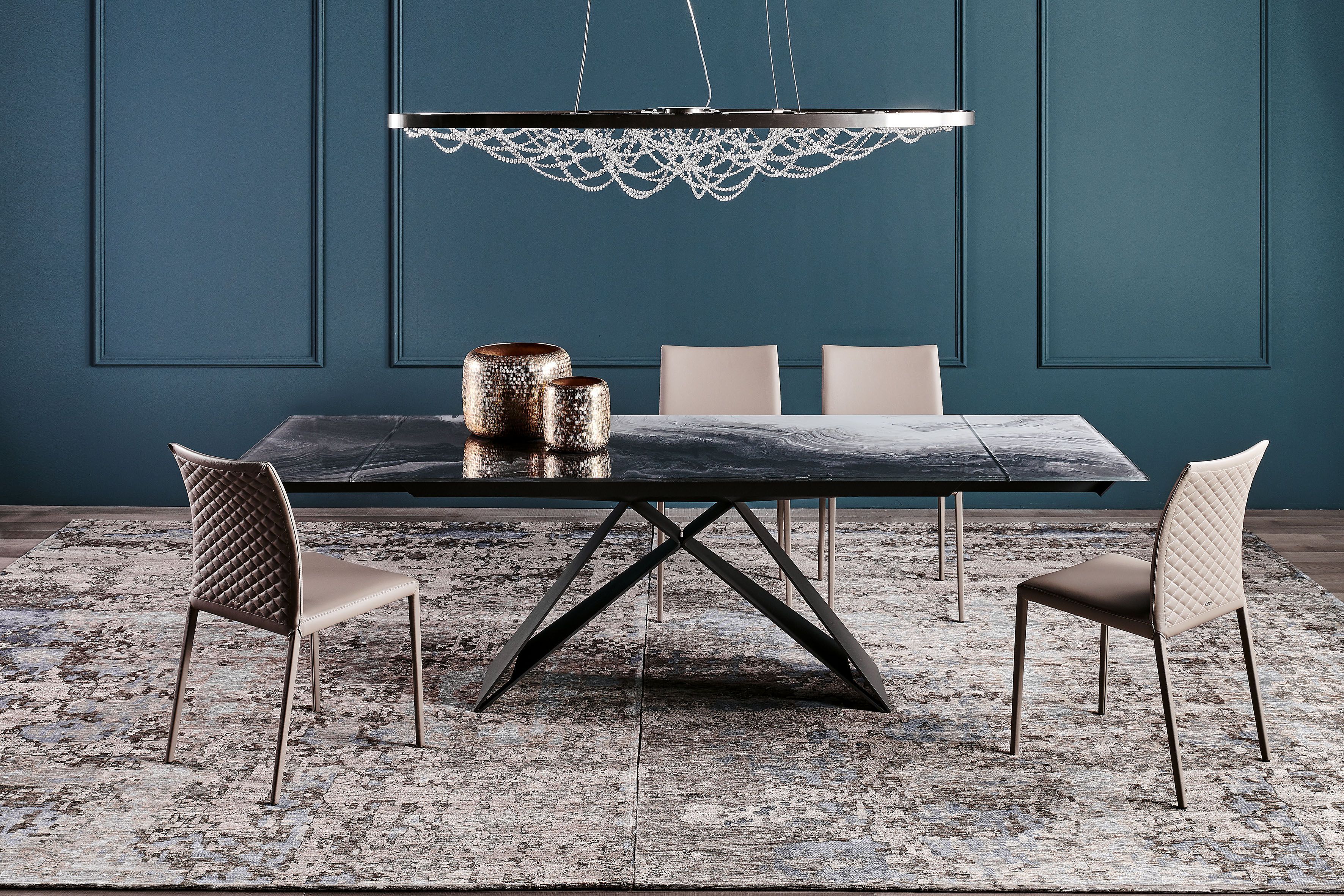 Прямоугольный выдвижной стол из стали и хрусталя Cattelan italia Premier ARCH-00064003 - Вид №5