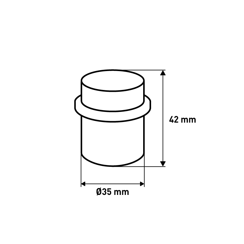 Дверной стопор , 35x35x42 мм, никель LJPS0036 Public Steel Россия  - Вид №1