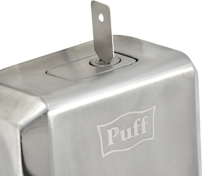 1402.138 Дозатор с ключом для жидкого мыла из нерж стали антивандальный 8708 PUFF  - Вид №2