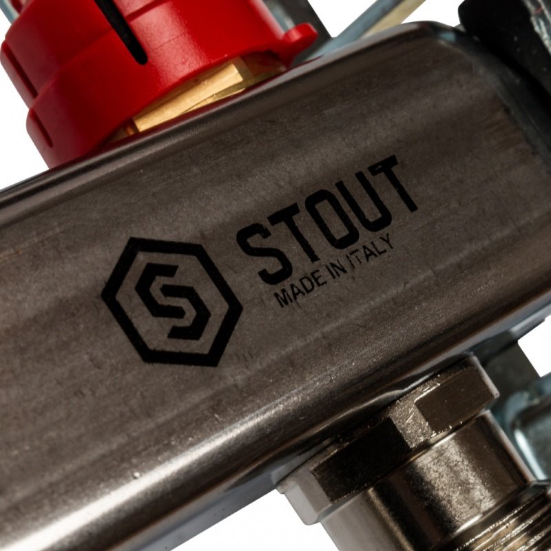 Коллектор из нержавеющей стали на 11 вых. с расходомерами STOUT SMS0917000011 - Вид №3