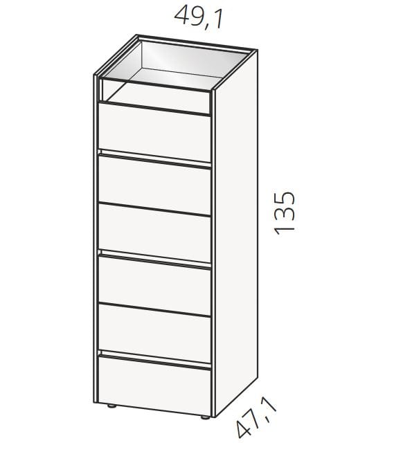 Деревянный и стеклянный комод со встроенными ручками Febal Casa Astrid ARCH-00100828 - Вид №2