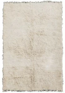 AFOLKI Прямоугольный однотонный ковер с длинным ворсом из шерсти Beni ourain Taa385be