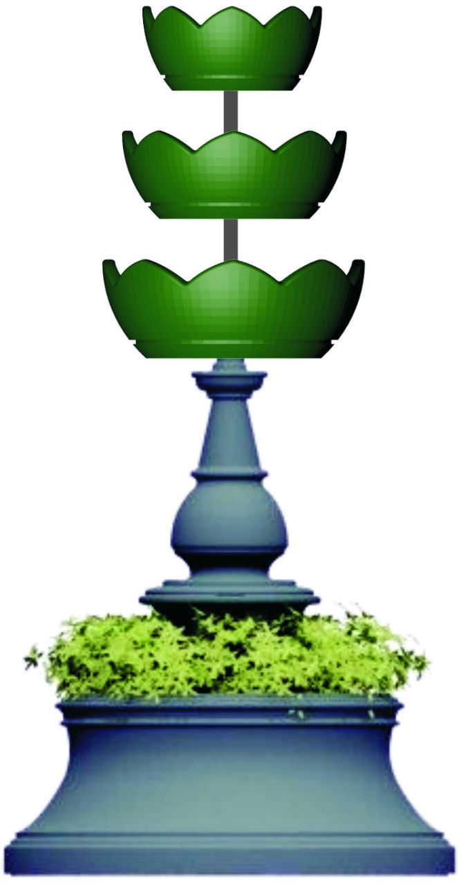 AME3.01-VO.AM АМПИР Елочка 3, конструкция, цветочница с термо-чашами LAB.Space 