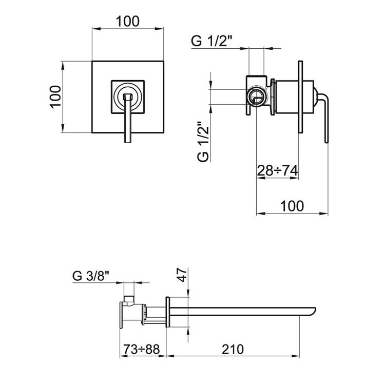 WO830607564 Смеситель для раковины Webert Wolo  - Вид №1