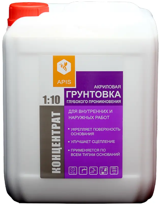 91528703 Грунтовка глубокого проникновения Apis Концентрат цвет белый 5кг STLM-1017304