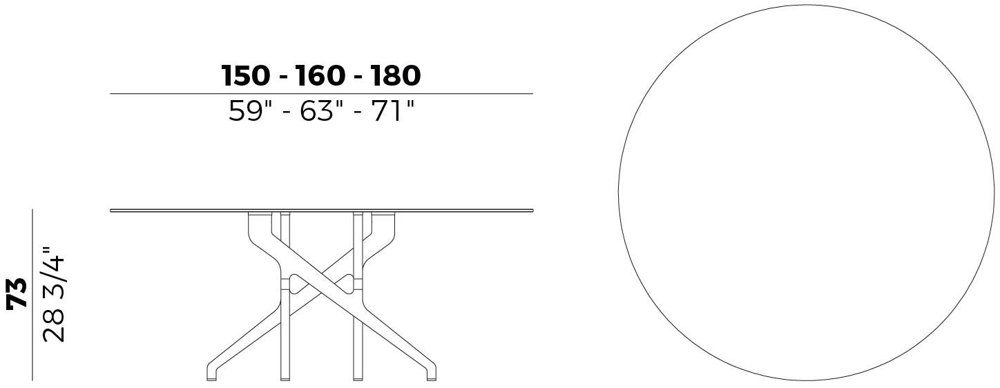 Potocco Круглый деревянный стол Torso 837/t4w - Вид №2