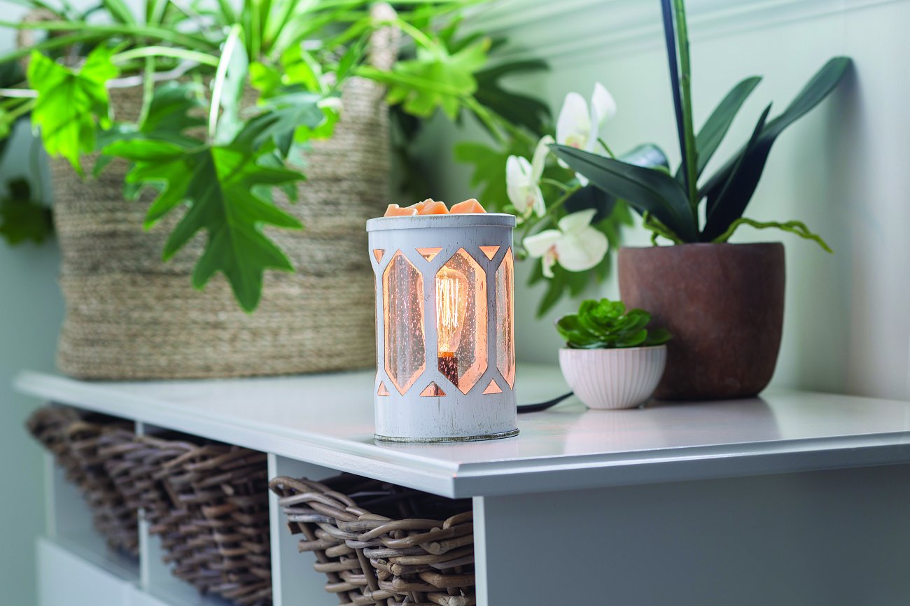 Аромасветильник настольный "Арбор и лампа Эдисона" серый CANDLE WARMERS  268170 Серый  - Вид №1