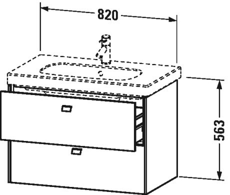BR414601818 Brioso Тумбочка подвесная Белый матовый, декор Duravit - Вид №1