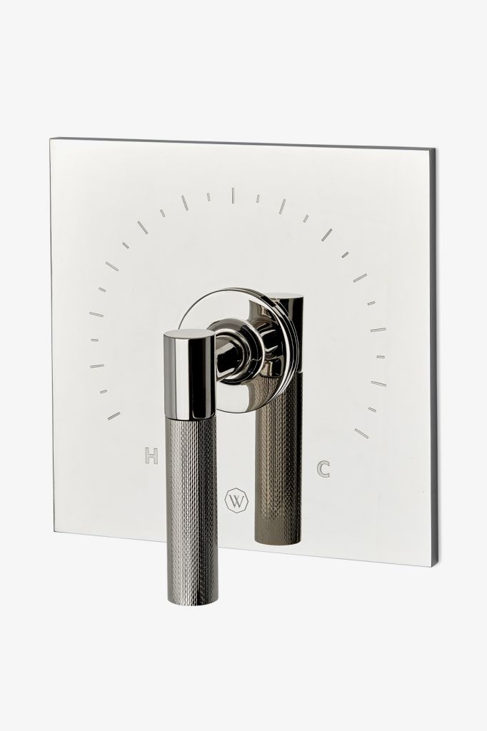 BTH12C Облицовка термостатического регулирующего клапана Bond Union Series Square с гильошированной рычажной ручкой Waterworks