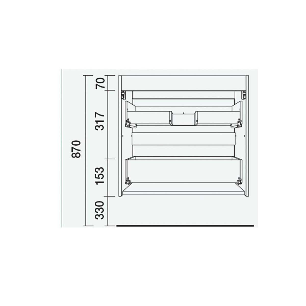 26557 SALGAR Мебель для умывальника FUSSION LINE 1000 2 ящика BAY PINE 997 x 540 x 450 мм Лавровая сосна - Вид №4