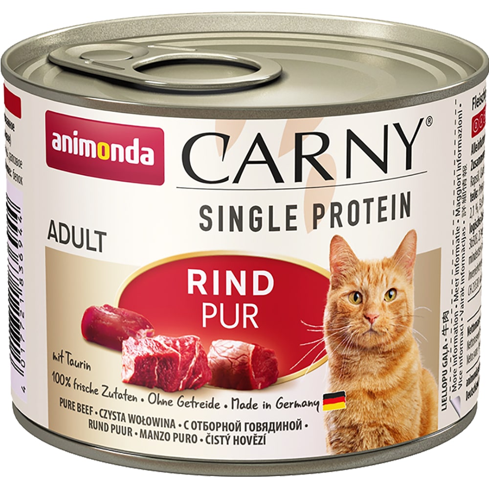 ПР0059594*6 Корм для кошек Carny Single Protein монобелковый говядина банка 200г (упаковка - 6 шт) Animonda 