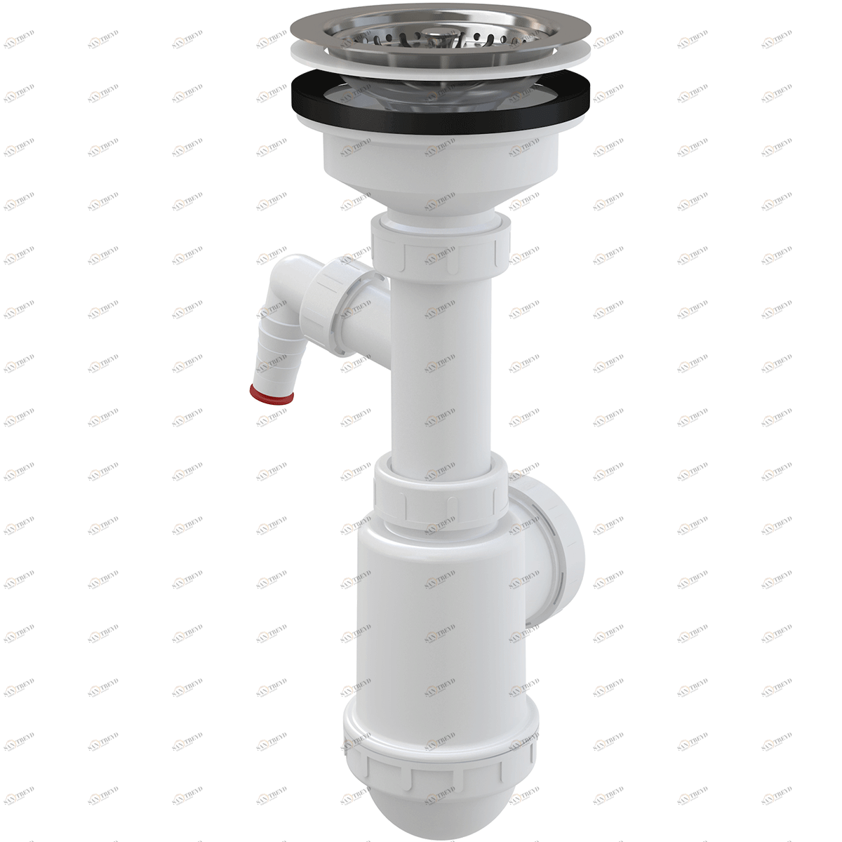 Сифон для мойки с нержавеющей peшeткой DN115 и штуцером ALCAPLAST A446PDN5040