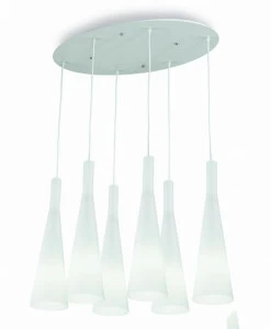 Люстра дизайнерская Intensify белый дуб Milk SP6 IDEAL LUX ДИЗАЙНЕРСКИЕ, КАСКАД 057386 Белый