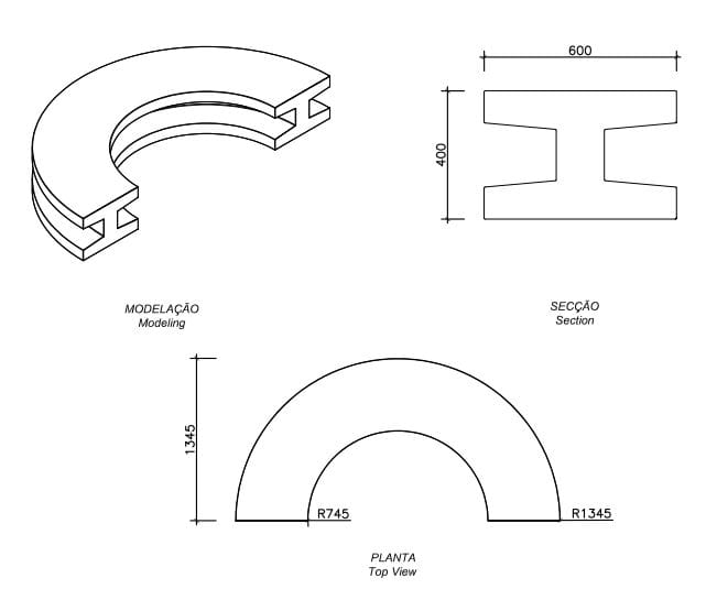 Изогнутая бетонная скамья amop основы ARCH-00074285 - Вид №2