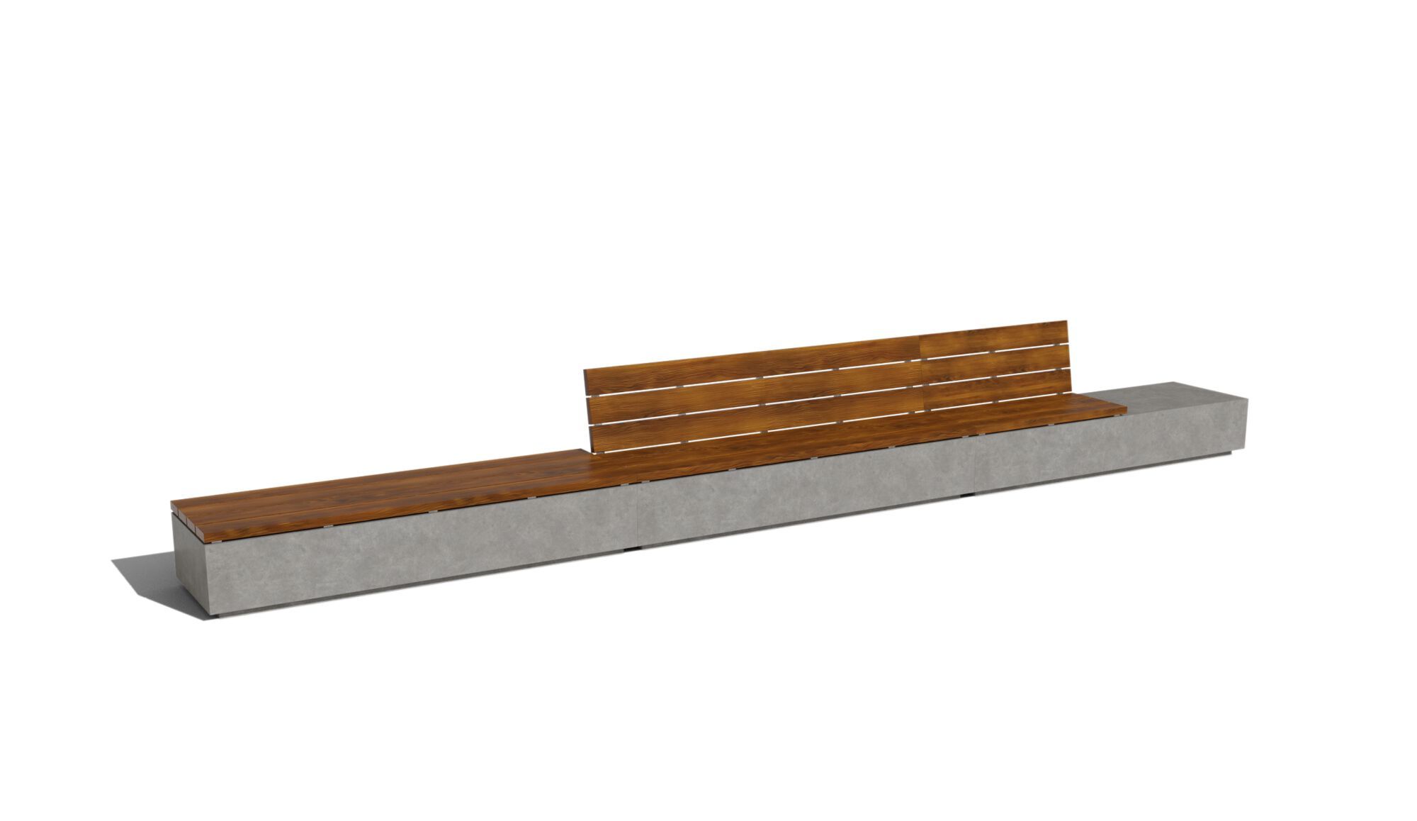 Бетонная и деревянная скамья со спинкой amop комфорт ARCH-00013363 - Вид №2