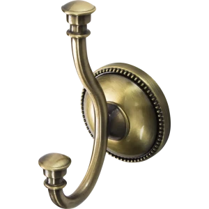 Крючок двухрожковый Grampus Alfa цвет античная латунь