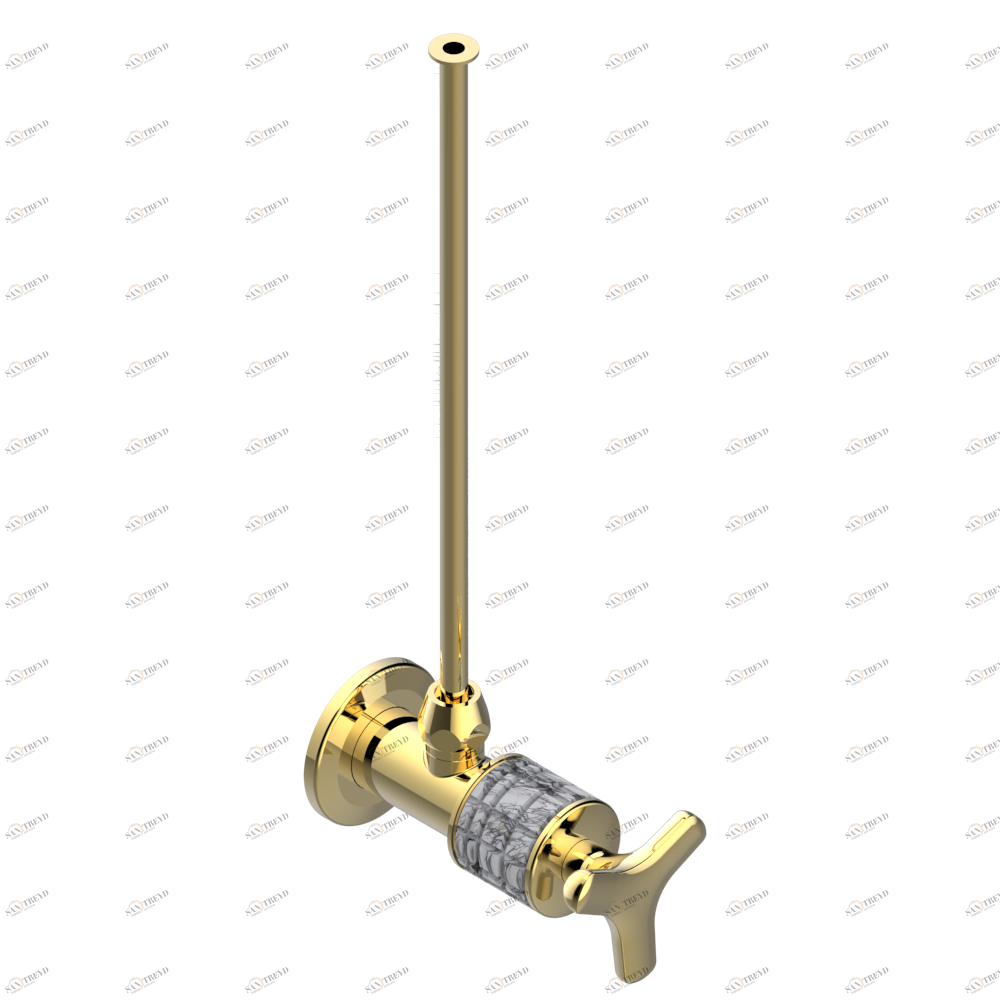 G9G-181/S Кран запорный 1/2" стильный регулируемый с 30 cм трубкой Thg-paris System с говлитом Золото G9G-181/S CAT.F