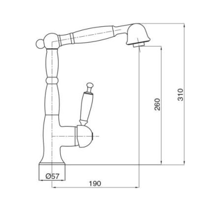 Смеситель MIGLIORE Cucina Oxford ML.CUC-6388.BI для кухни, бронза ML.CUC-6388.bi.BR - Вид №2