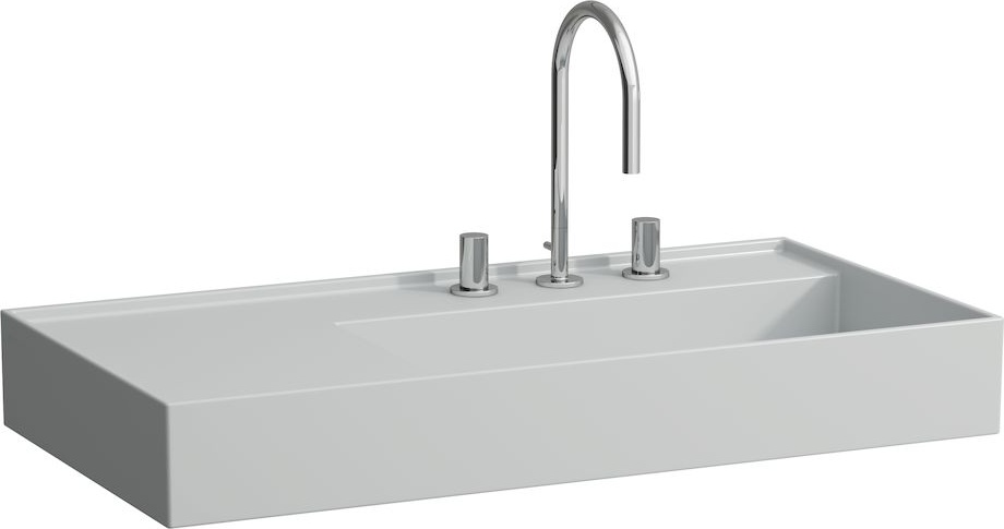 H8103390001121 Раковина с полочкой слева, со специальным скрытым сливом LAUFEN PRO - Вид №10