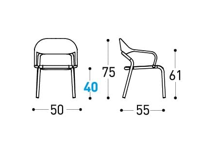 Алюминиевый штабелируемый стул с подлокотниками Varaschin Носс ARCH-00062000 - Вид №12