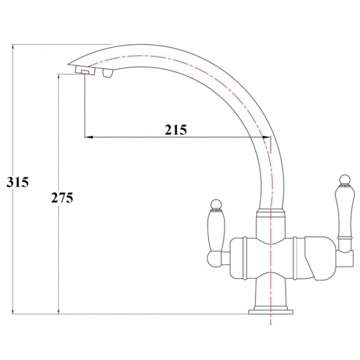 Zorg ZR 327 YF Nickel Смеситель для кухни Zorg 315х215 мм  - Вид №2