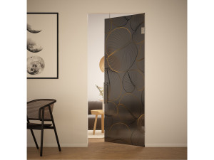 Стеклянная распашная дверь