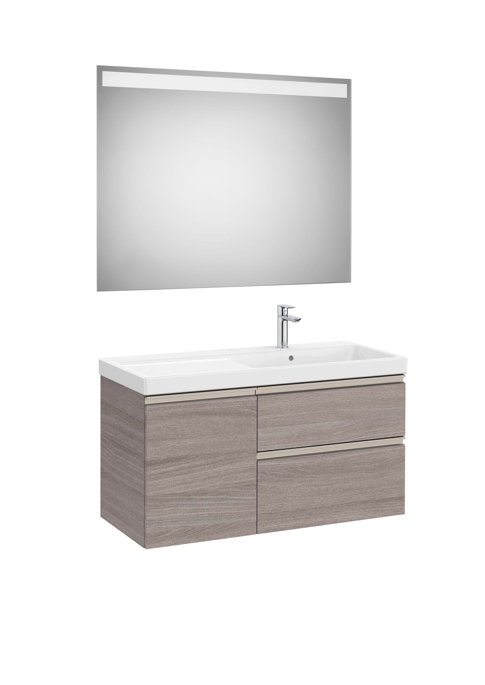 Деревянный умывальник с ящиками, дверцами, зеркалом и встроенной раковиной Roca The Gap ARCH-00147702 - Вид №3