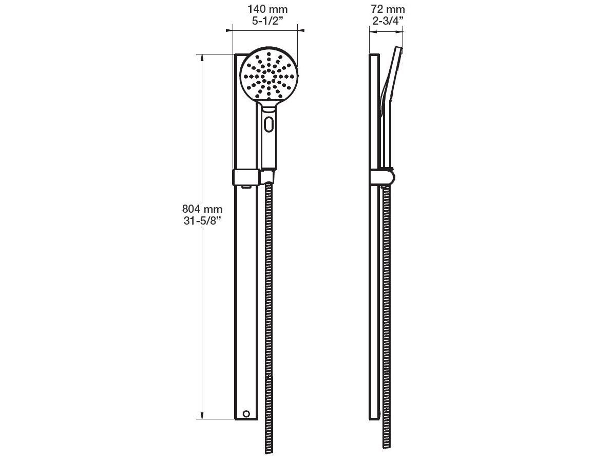 Настенная душевая колонна с ручным душем BARIL DGL-4880-73 ARCH-00054813 - Вид №2