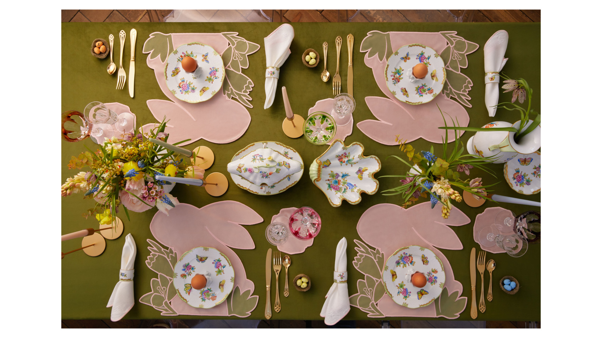 10677592 Truffle Bee Набор плейсматов Truffle Bee Easter bunny velvet 40х43см, 2шт, розово-зеленый, полиэстер Ткань  - Вид №5